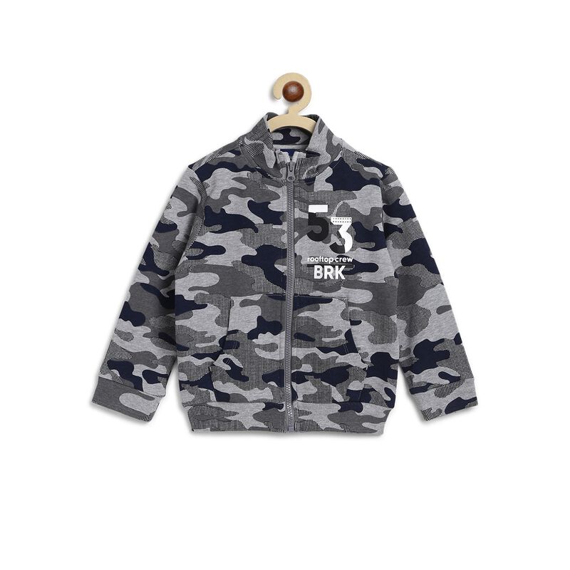 Boys Light Grey French Terry Cardigan image number 0